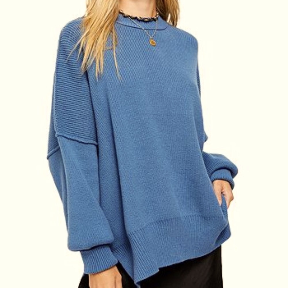 Free People Easy Street Tunic in Fancy Blue